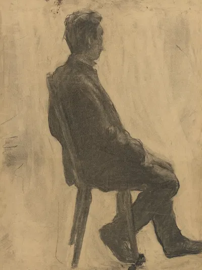 Štúdia sediaceho muža by Элемир Халяш-Градила, 1895–1900 — digital art print download