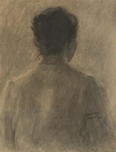 Štúdia ženy zo zadu by Элемир Халяш-Градила, 1899 — digital art print download