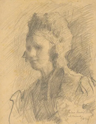 Woman in a Bonnet by Элемир Халяш-Градила, 1920 — digital art print download