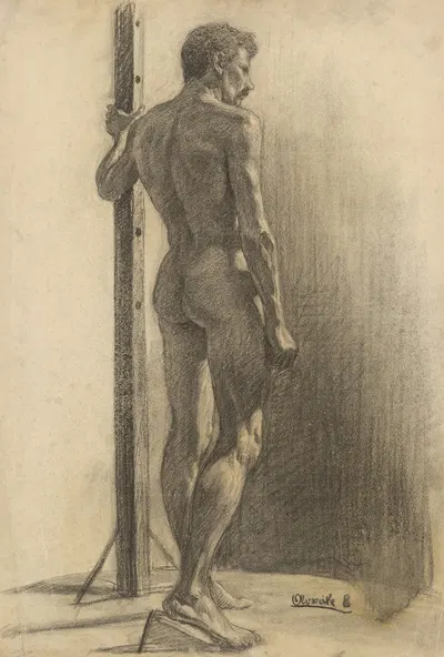 Study of a Man Holding a Pole by Эмиль Алексай-Олекшак, 1910–1920 — digital art print download