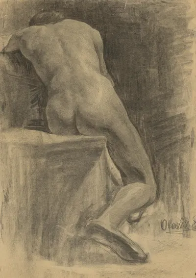 Study of a Seated Man by Эмиль Алексай-Олекшак, 1910–1920 — digital art print download