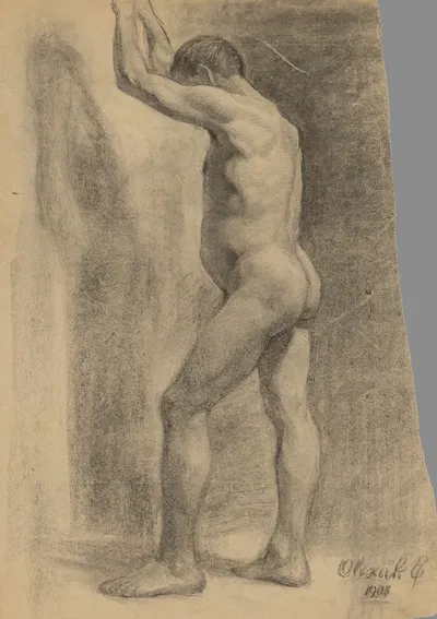 Study of a Standing Man by Эмиль Алексай-Олекшак, 1908 — digital art print download