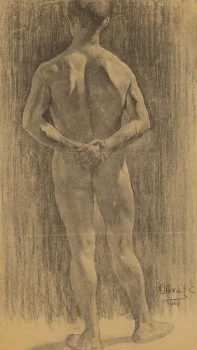 Study of Male Nude by Эмиль Алексай-Олекшак, 1908 — digital art print download