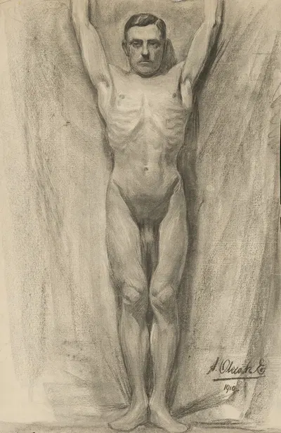Study of Male Nude by Эмиль Алексай-Олекшак, 1910–1920 — digital art print download