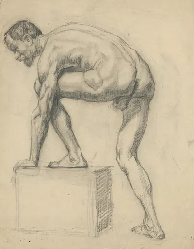Study of Male Nude by Emil Alexay-Olexák, 1910–1920 — digital art print download