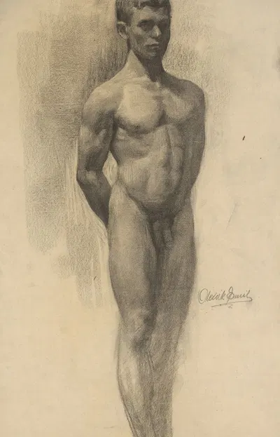 Study of Male Nude by Эмиль Алексай-Олекшак, 1910–1920 — digital art print download
