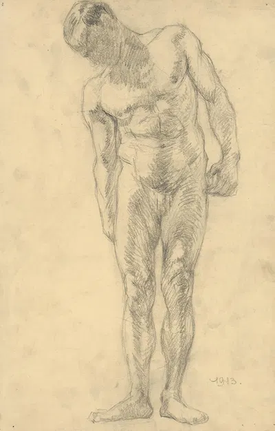 Study of Male Nude by Эмиль Алексай-Олекшак, 1943 — digital art print download