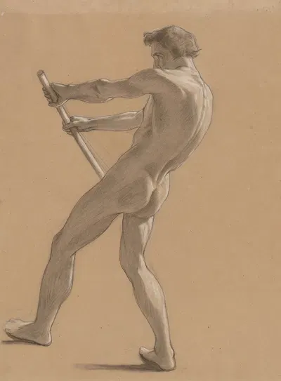 Study of an Oarsman by Félix Fossey, 1855 — digital art print download