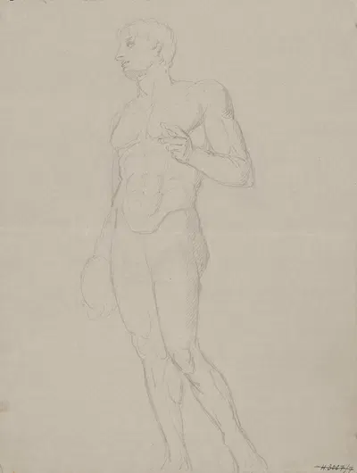 Štúdia muža s diskom 2 by František Janček, 1880–1890 — digital art print download