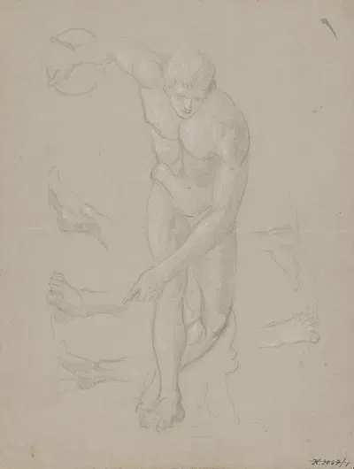 Štúdia muža s diskom by František Janček, 1880–1890 — digital art print download
