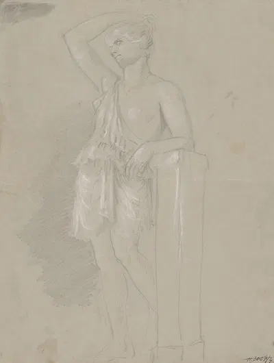 Štúdia ženského aktu by František Janček, 1880–1890 — digital art print download