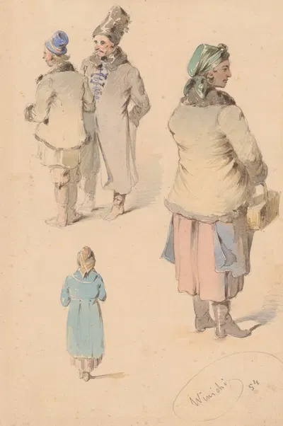 Costume Studies by Фридрих Карл фон Шейдлин — digital art print download