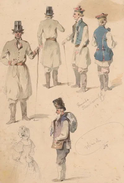 Costume Study by Фридрих Карл фон Шейдлин — digital art print download