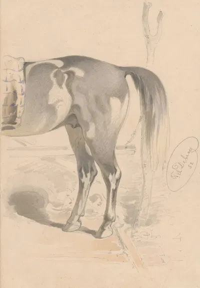 Detail Study of the Back of a Horse by Фридрих Карл фон Шейдлин, 1852 — digital art print download