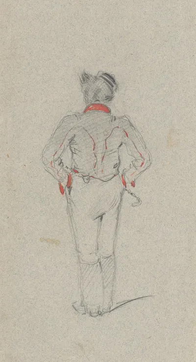 Study of a Standing Man from the Back by Фридрих Карл фон Шейдлин — digital art print download