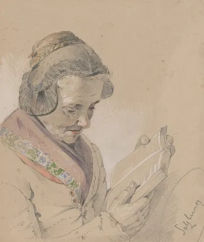 Woman with a Book by Фридрих Карл фон Шейдлин — digital art print download