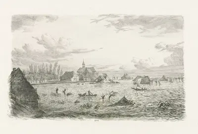 Overstroming te Kessel by Джордж Андрис Рот, 1855 — digital art print download