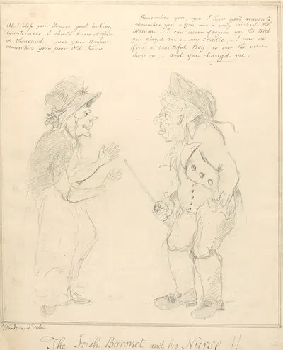 The Irish Baronet and His Nurse!! by Джордж Мута́рд Вудвард — digital art print download