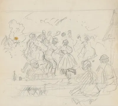Sketch of Dancing Group by Густав Мальи, 1920–1940 — digital art print download
