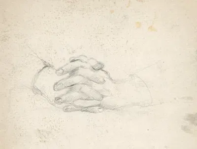 Study of Clasped Hands by Густав Мальи — digital art print download