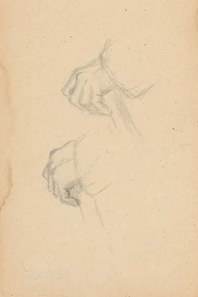 Study of Hands Holding a Stick by Густав Мальи — digital art print download
