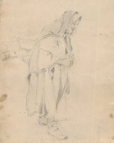 Woman with a Hamper (Study of an Old Woman Carrying Twigs) by Густав Мальи, 1904 — digital art print download