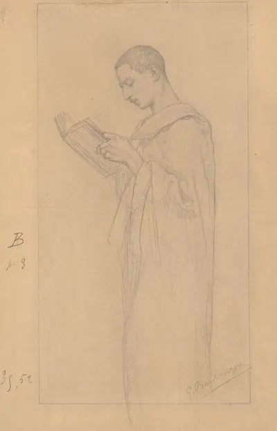 A Man Reading by Гюстав Буланже — digital art print download