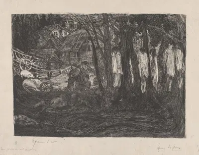 Ландшафт с повешенными телами на деревьях by Генри де Гру, 1877 - 1930 — digital art print download