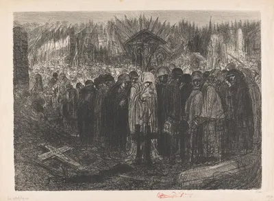 Большое количество фигур с капюшоном на кладбище by Генри де Гру, 1877 - 1930 — digital art print download