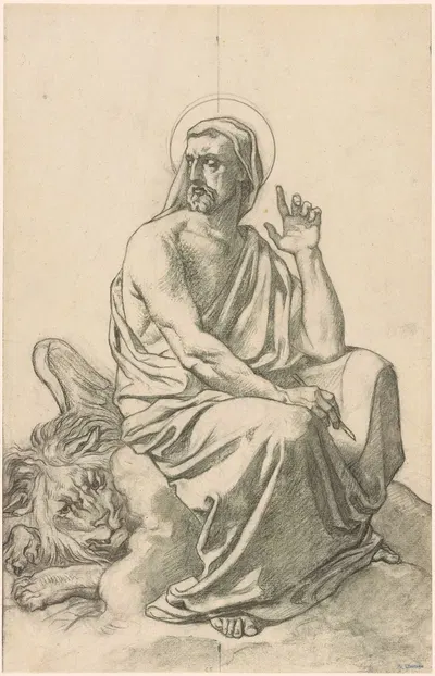 St. Mark and His Lion by Henri Lehmann, 1843-1850 — digital art print download