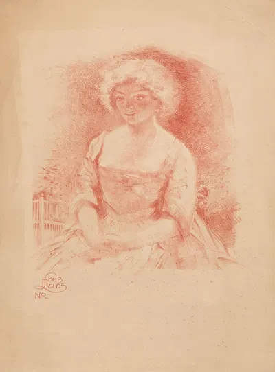 Zittend meisje by Хуйб Лунс, 1928 — digital art print download
