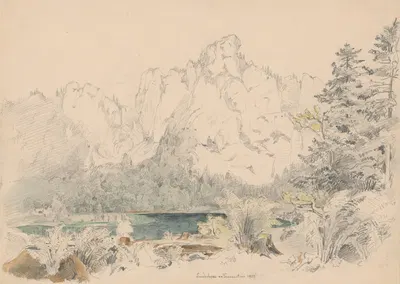 Lake Laudach II. by Ян Новопаcky, 1850 — digital art print download