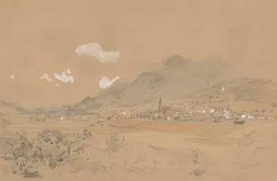 View of a Village below the Mountains by Ян Новопаcky — digital art print download