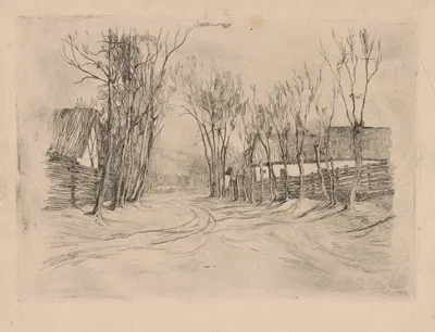 Dedinská ulička by Ján Thain, 1913 — digital art print download