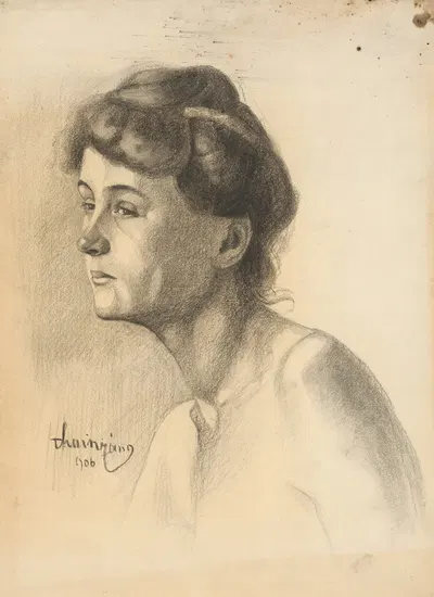 Portrét ženy by Ján Thain, 1906 — digital art print download