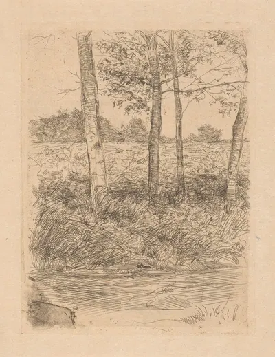 Landweg met bomen, Bussum by Jan Veth, 1886 — digital art print download
