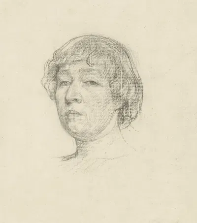 Portret van Etha Fles by Jan Veth, 1886 — digital art print download