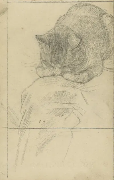 Studies van een kat by Jan Veth, 1874 - 1925 — digital art print download