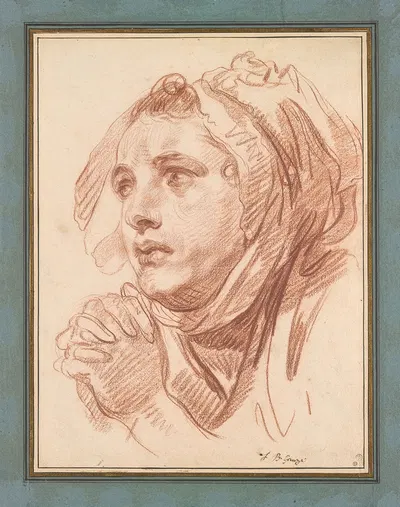 Head of a Young Woman by Жан-Батист Грёз — digital art print download