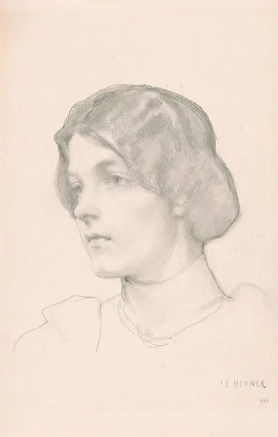 Head of a Woman by Jean-Jacques Henner, 1901 — digital art print download