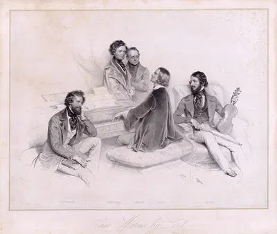 A Morning with Franz Liszt by Йозеф Крихубер, 1846 — digital art print download