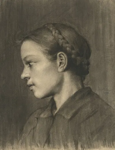 Hlava dievčaťa by Юлиус Эдер, 1894 — digital art print download