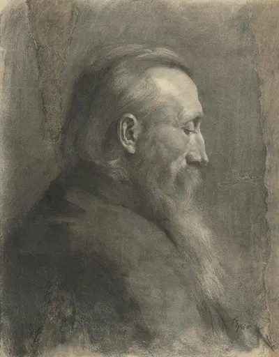 Podobizeň muža s bradou by Юлиус Эдер, 1896 — digital art print download