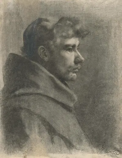 Štúdia k podobizni mladého mnícha by Július Éder, 1893–1898 — digital art print download