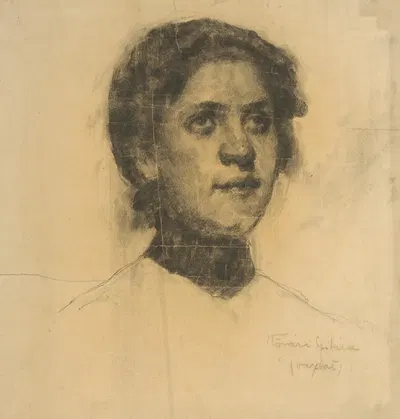 Štúdia hlavy dievčaťa by Константин Ковари-Качмарик, 1904–1906 — digital art print download