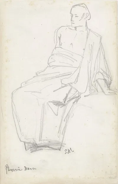Studie van een zittende figuur by Лоуренс Альма-Тадема, 1846 - 1912 — digital art print download