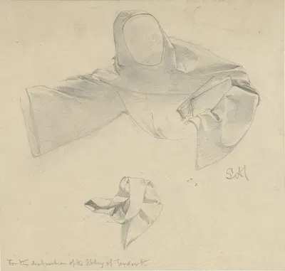 Studies voor de kleding van een vluchtende monnik by Лоуренс Альма-Тадема, 1846 - 1912 — digital art print download