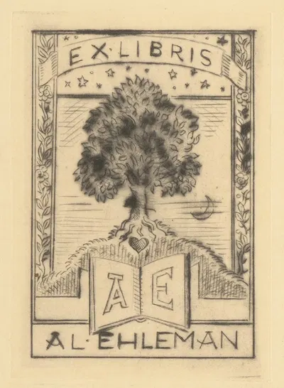 Ex libris Al.Ehlemana by Leo Brož, 1925 — digital art print download