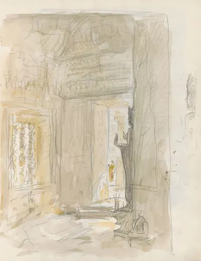 Interieur van de Angkor Wat tempel in Cambodja by Мариус Бауэр, 1931 — digital art print download