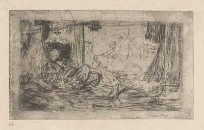 Man die een waterpijp rookt by Мариус Бауэр, 1889 — digital art print download